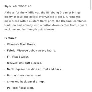 Billabong Dreamer Maxi Dress 